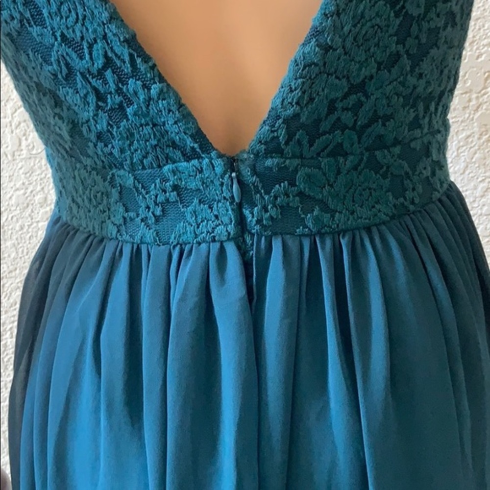 Lulus dress forest green lace maxi size S - Picture 7 of 9